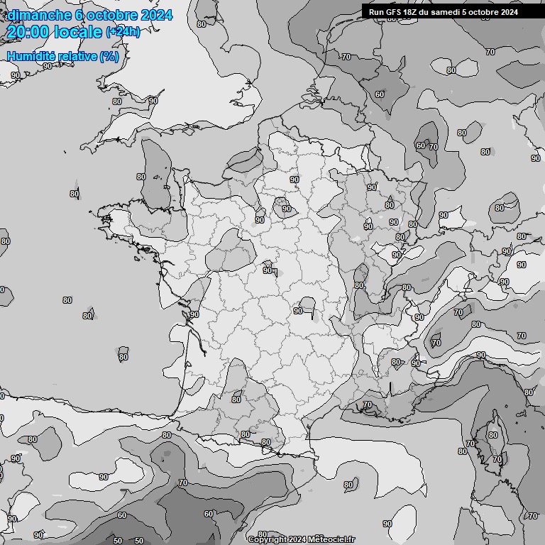 Modele GFS - Carte prvisions 