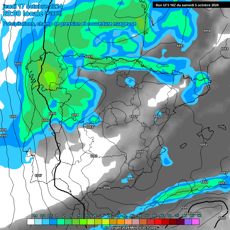 Modele GFS - Carte prvisions 