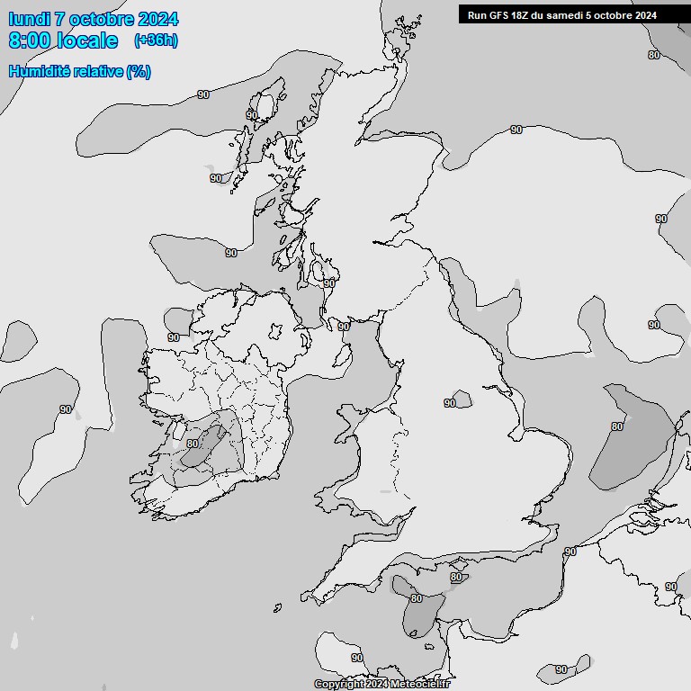 Modele GFS - Carte prvisions 