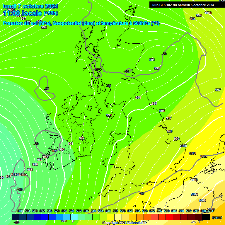 Modele GFS - Carte prvisions 