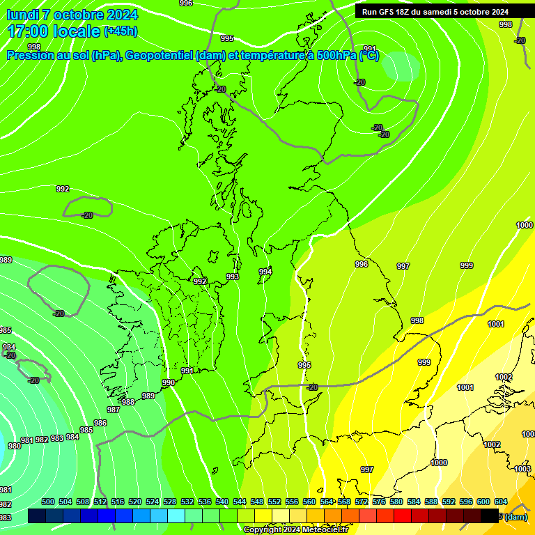 Modele GFS - Carte prvisions 