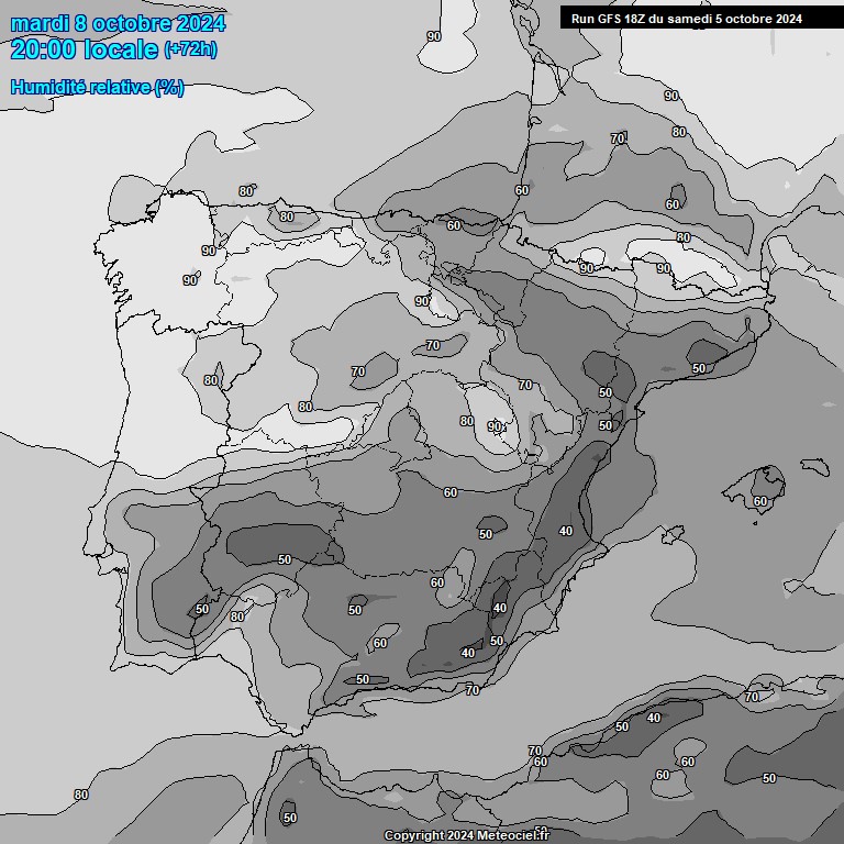 Modele GFS - Carte prvisions 