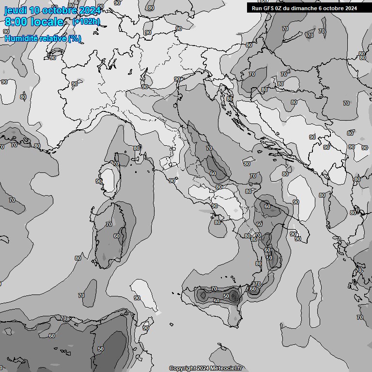 Modele GFS - Carte prvisions 