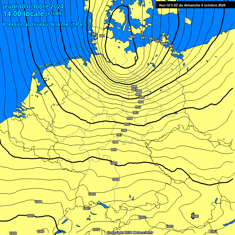 Modele GFS - Carte prvisions 