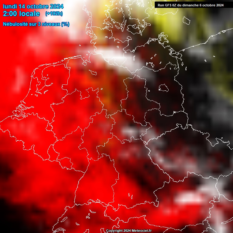 Modele GFS - Carte prvisions 