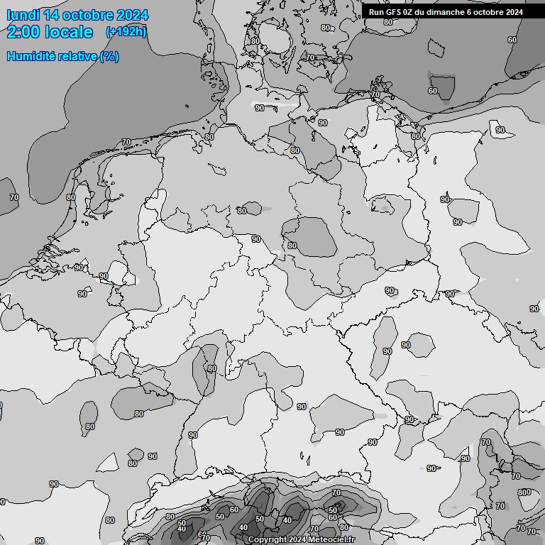 Modele GFS - Carte prvisions 