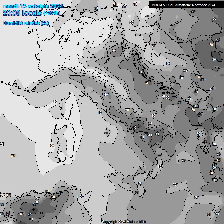 Modele GFS - Carte prvisions 