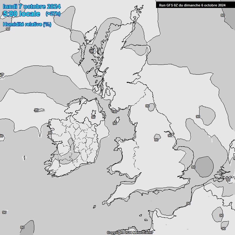 Modele GFS - Carte prvisions 