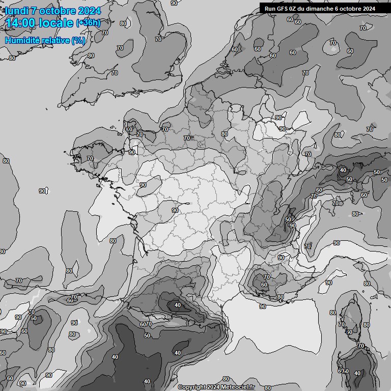 Modele GFS - Carte prvisions 