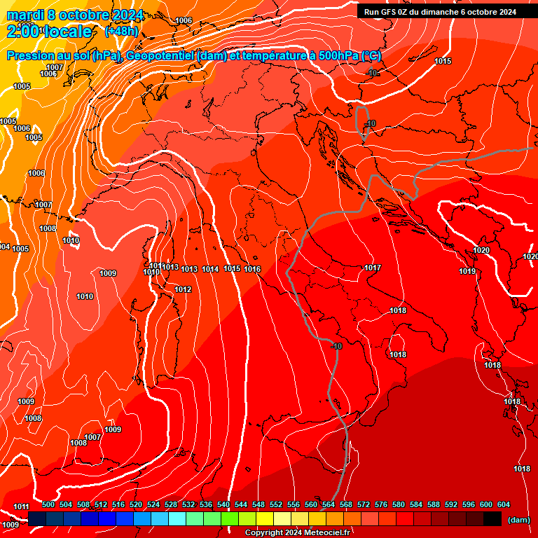 Modele GFS - Carte prvisions 