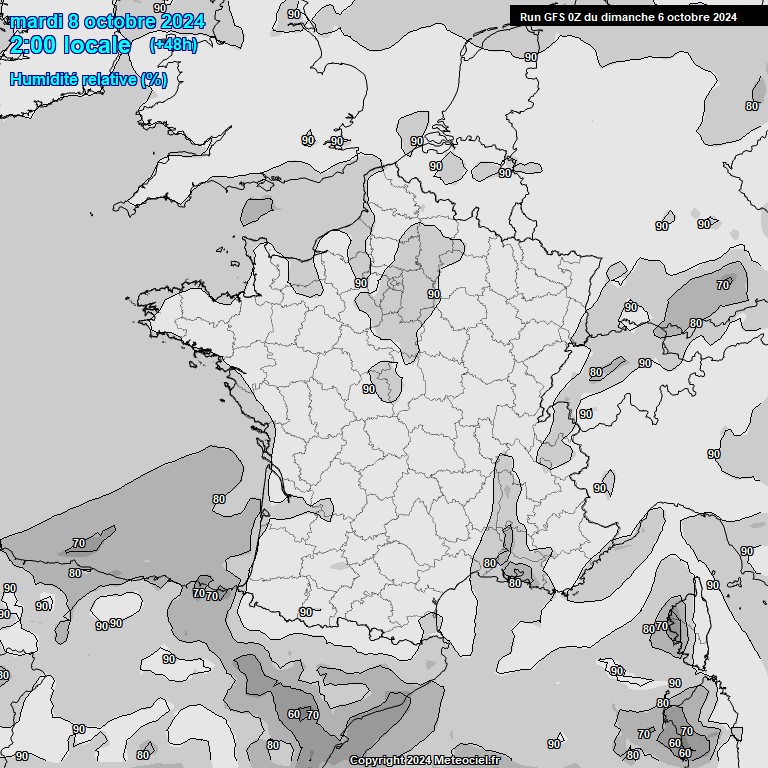 Modele GFS - Carte prvisions 