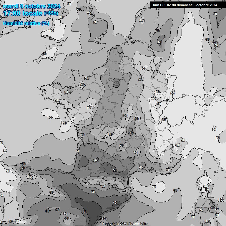 Modele GFS - Carte prvisions 