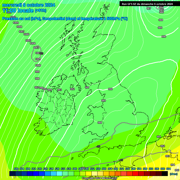 Modele GFS - Carte prvisions 