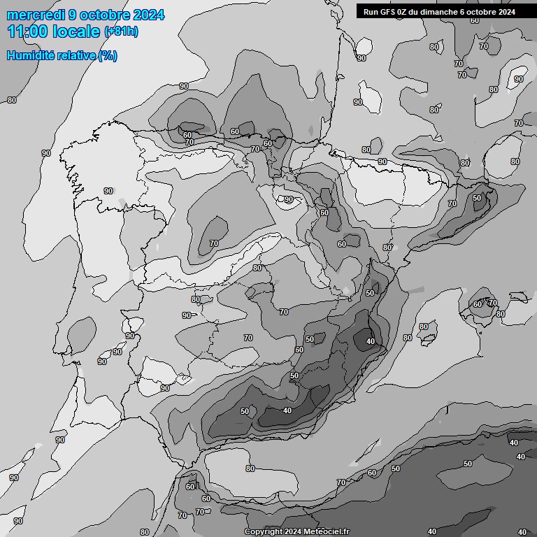 Modele GFS - Carte prvisions 