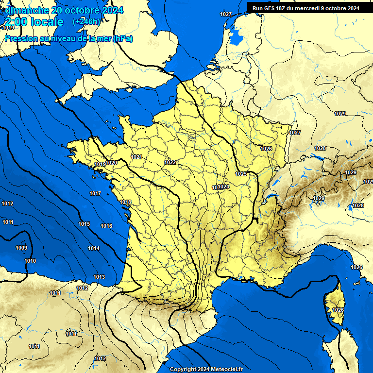 Modele GFS - Carte prvisions 