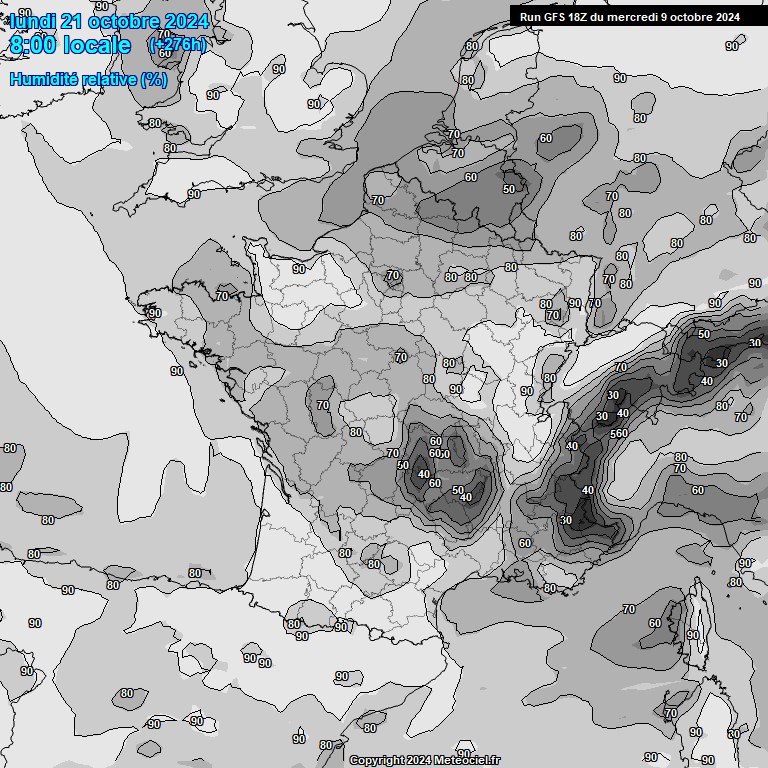 Modele GFS - Carte prvisions 