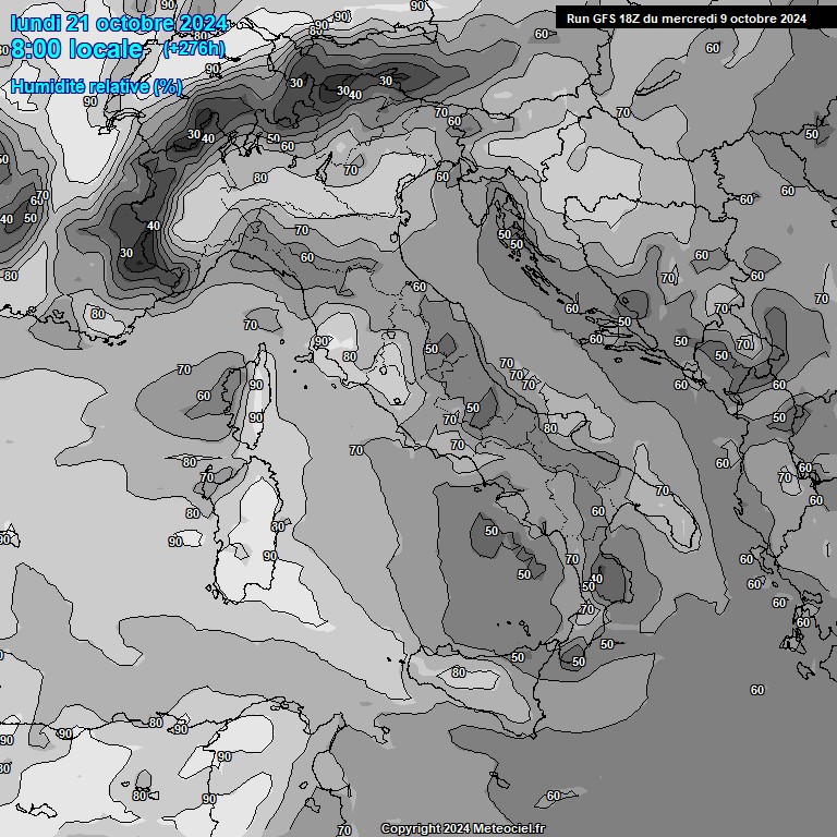 Modele GFS - Carte prvisions 