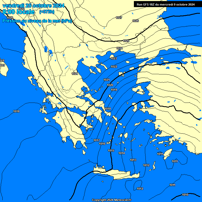 Modele GFS - Carte prvisions 