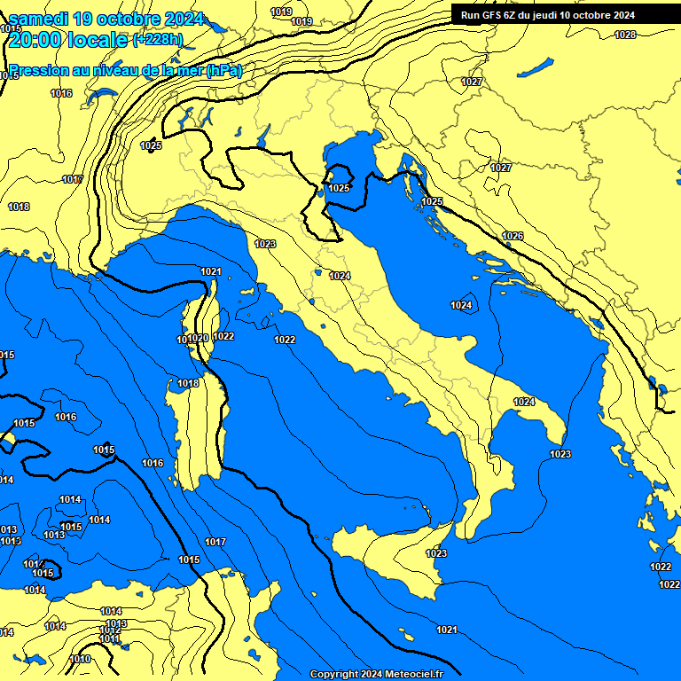 Modele GFS - Carte prvisions 