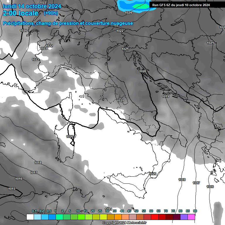 Modele GFS - Carte prvisions 