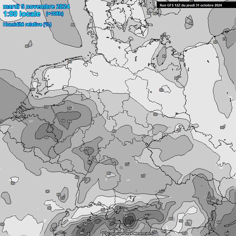 Modele GFS - Carte prvisions 