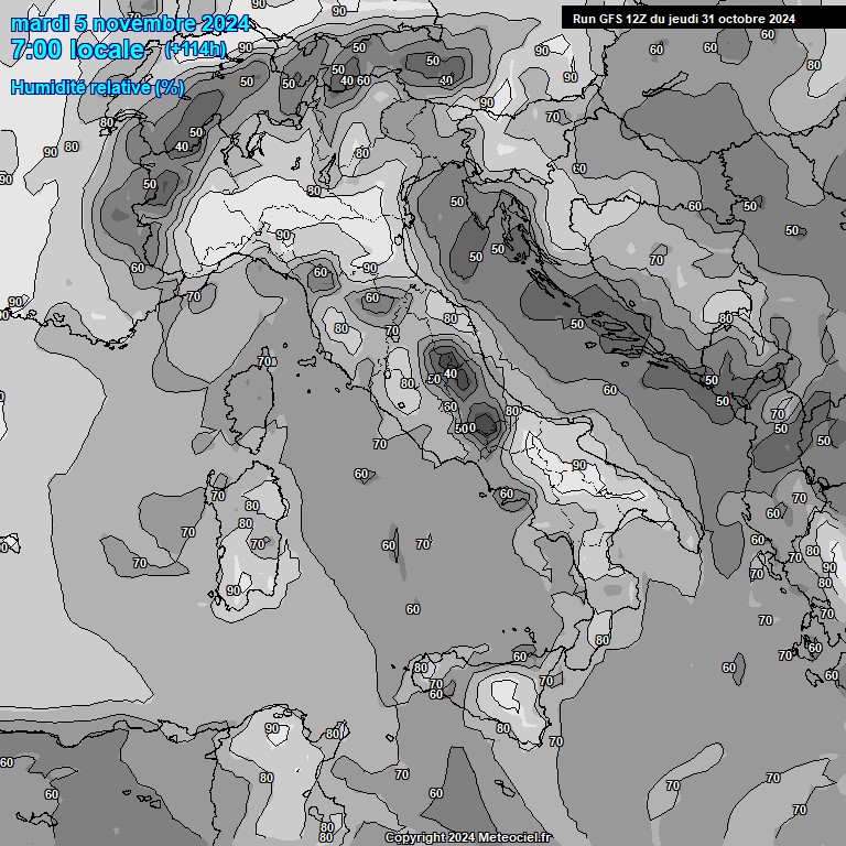 Modele GFS - Carte prvisions 