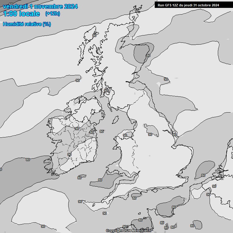 Modele GFS - Carte prvisions 