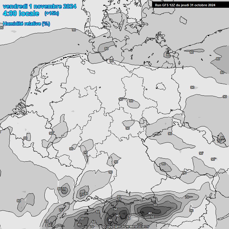 Modele GFS - Carte prvisions 