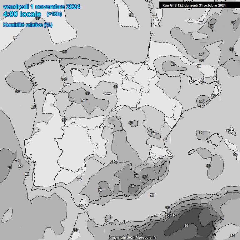 Modele GFS - Carte prvisions 