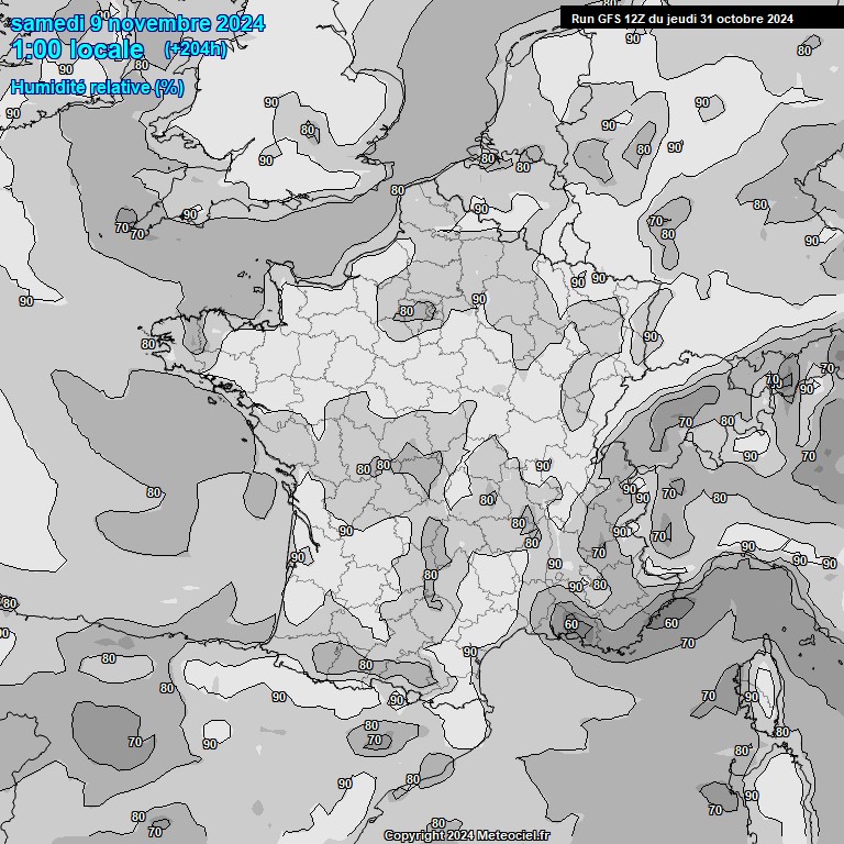 Modele GFS - Carte prvisions 