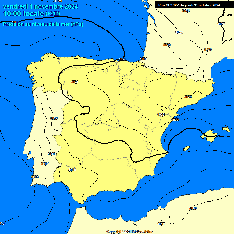 Modele GFS - Carte prvisions 