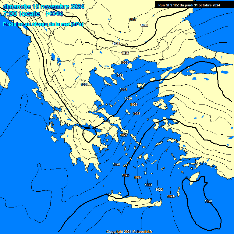 Modele GFS - Carte prvisions 