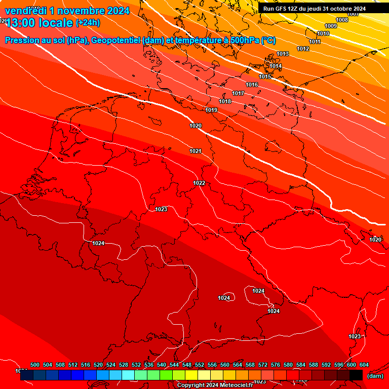 Modele GFS - Carte prvisions 