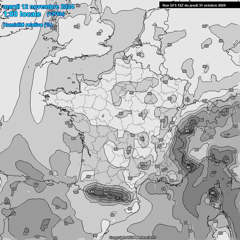 Modele GFS - Carte prvisions 