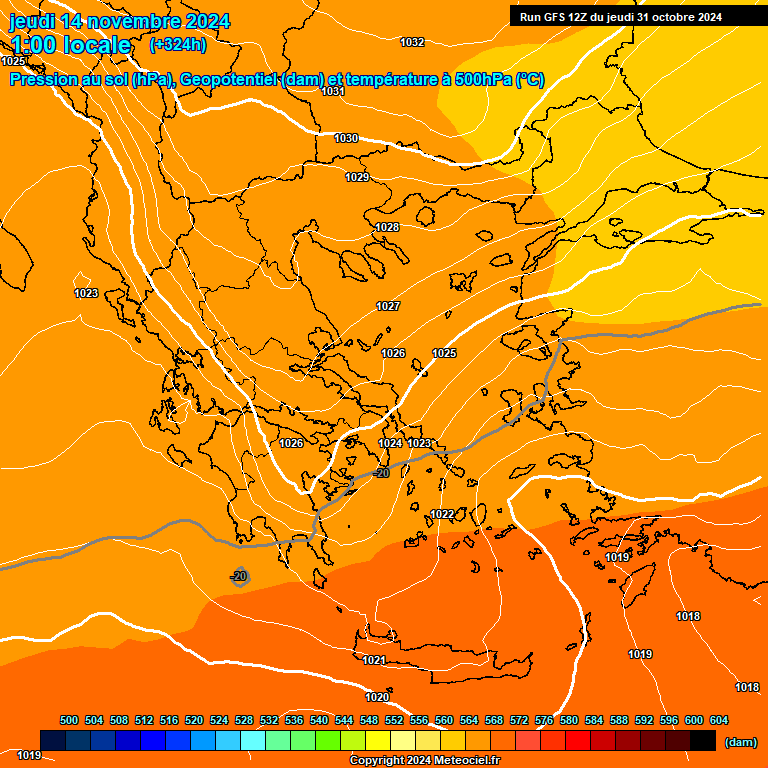 Modele GFS - Carte prvisions 