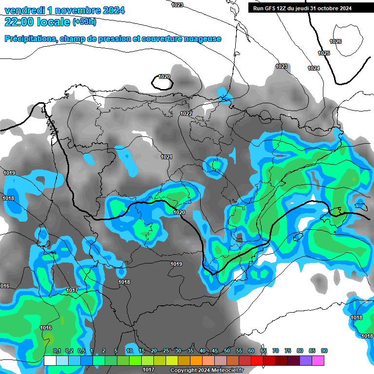 Modele GFS - Carte prvisions 