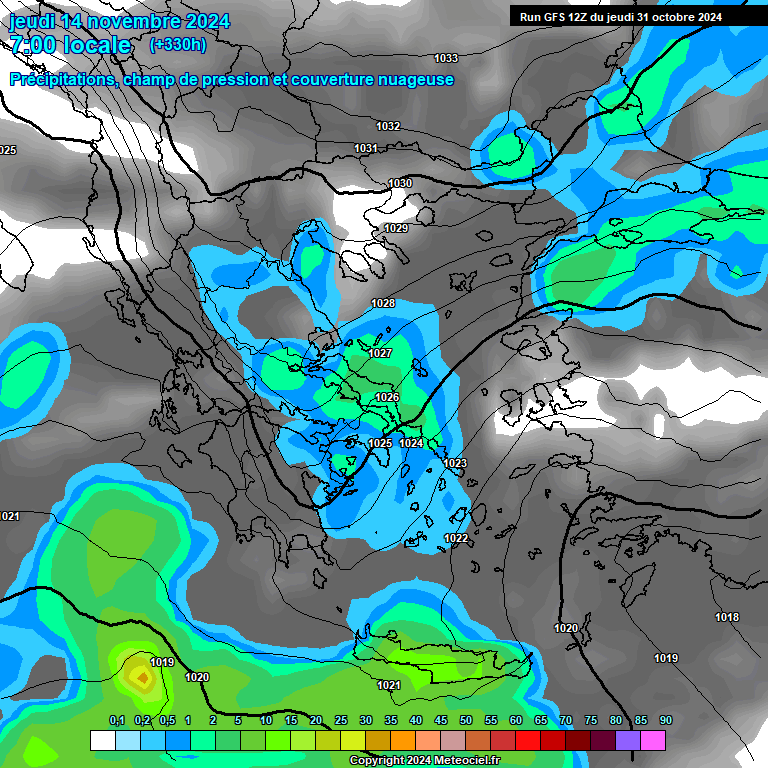 Modele GFS - Carte prvisions 