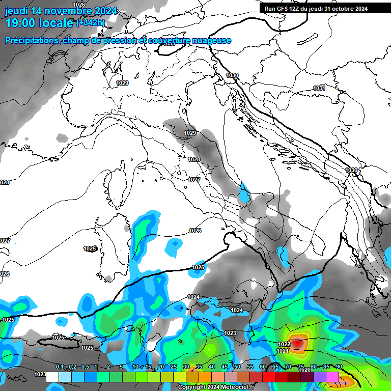 Modele GFS - Carte prvisions 