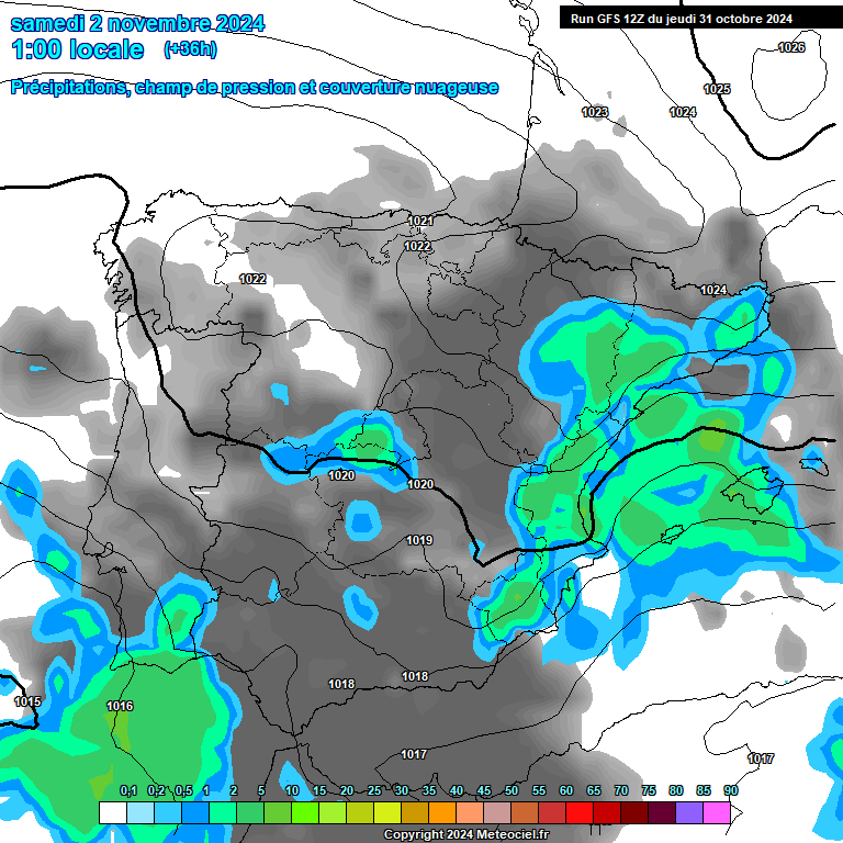 Modele GFS - Carte prvisions 