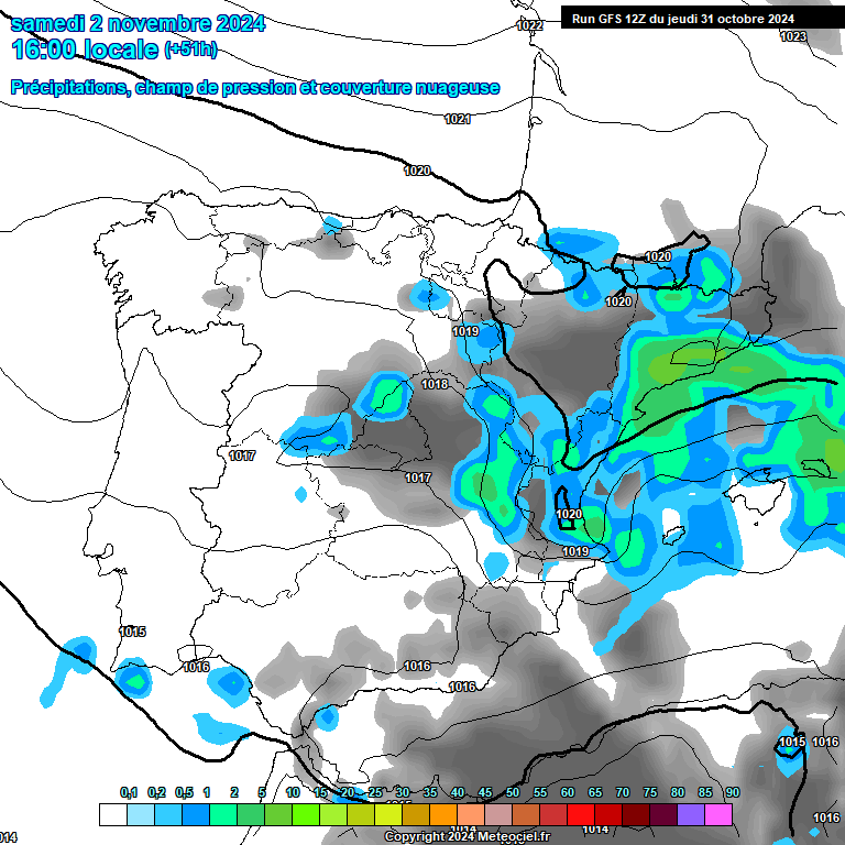 Modele GFS - Carte prvisions 