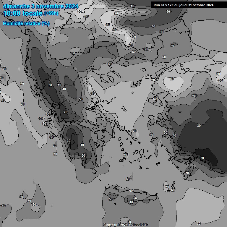 Modele GFS - Carte prvisions 