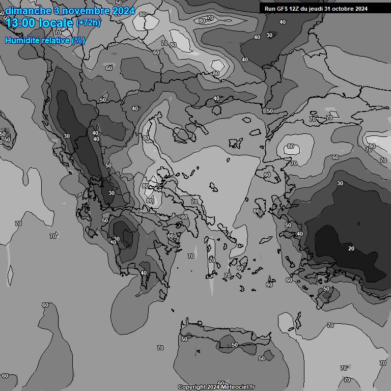 Modele GFS - Carte prvisions 