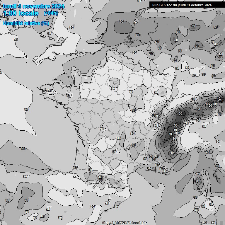 Modele GFS - Carte prvisions 