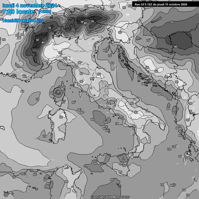 Modele GFS - Carte prvisions 