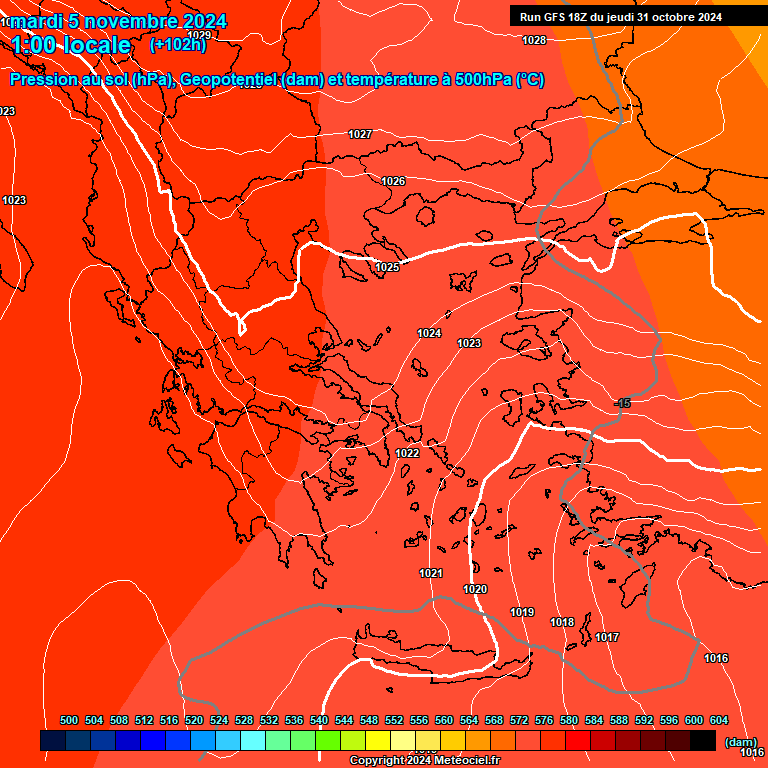 Modele GFS - Carte prvisions 