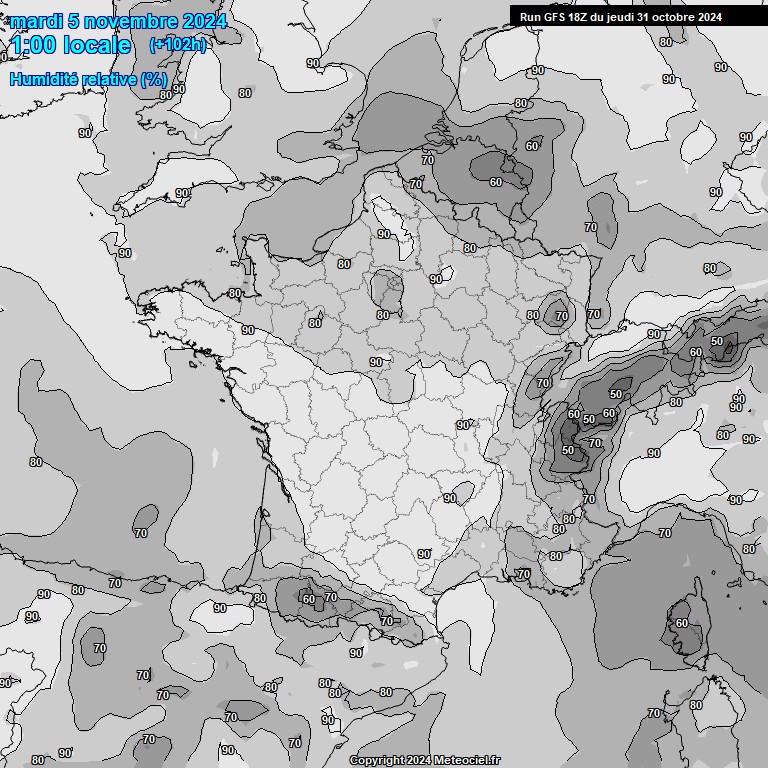 Modele GFS - Carte prvisions 