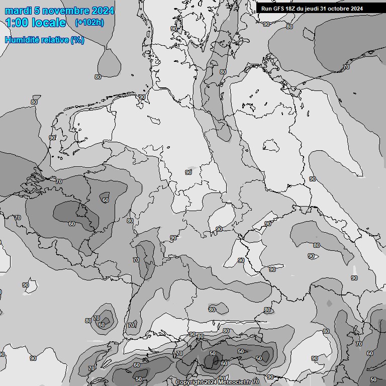 Modele GFS - Carte prvisions 