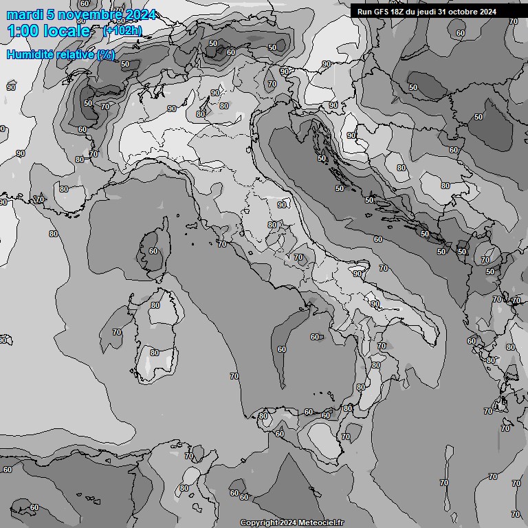 Modele GFS - Carte prvisions 