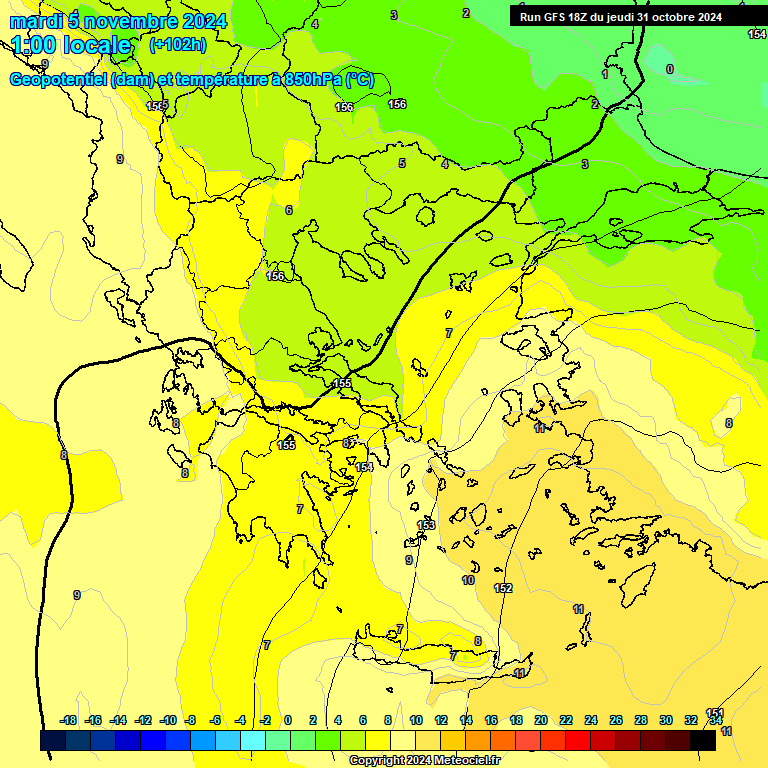 Modele GFS - Carte prvisions 