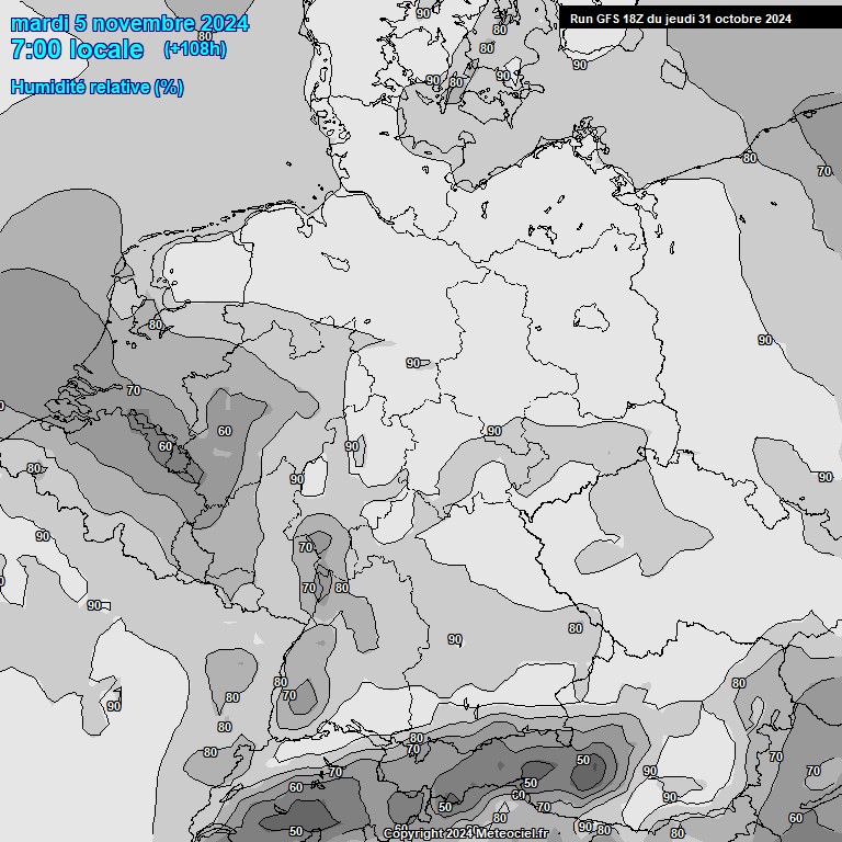 Modele GFS - Carte prvisions 